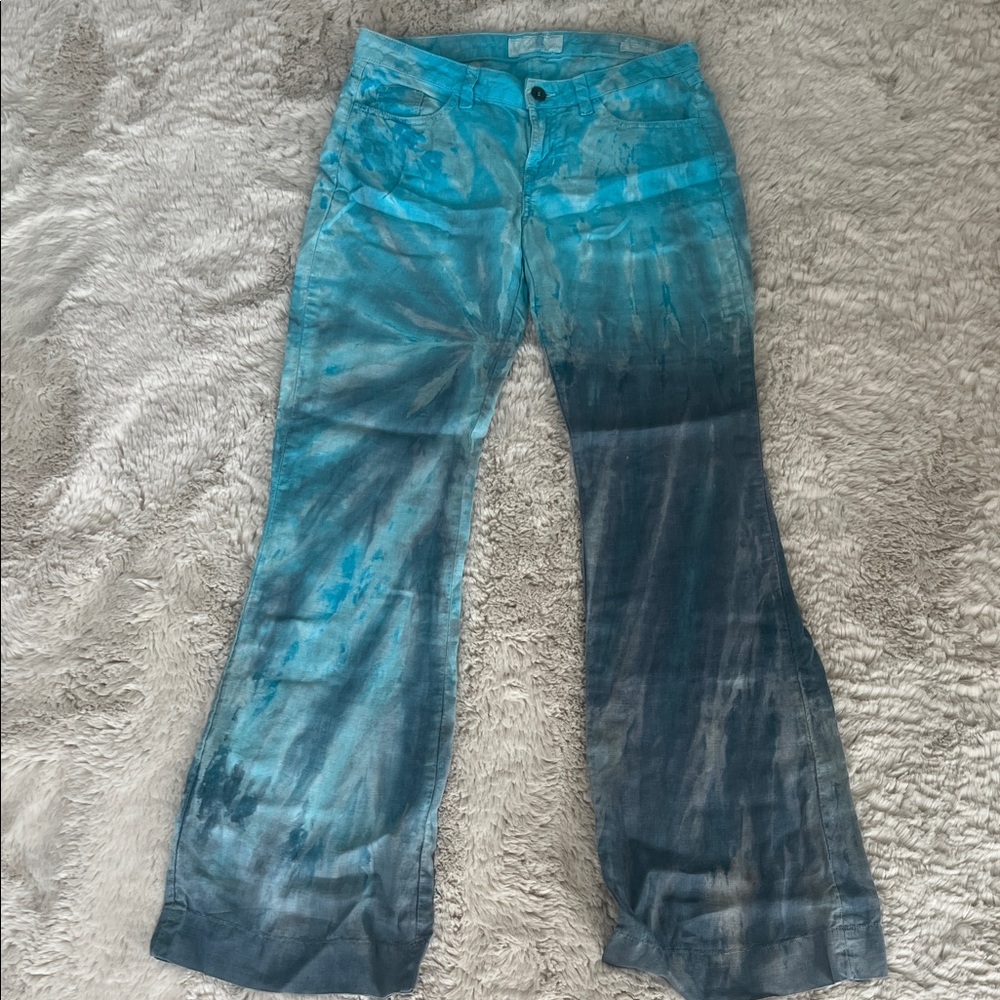 Guess Blue Tie-Dye Flare Jeans